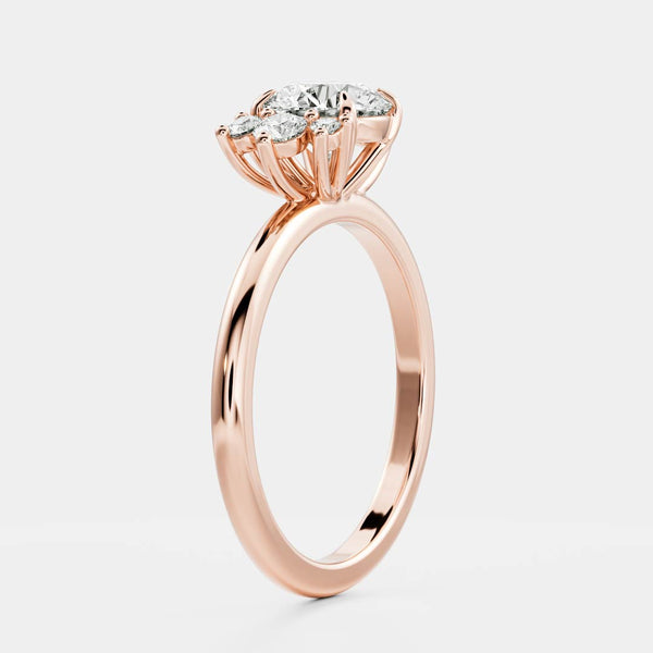 Cluster- 1.8 CT Round Moissanite Engagement Ring - Solitaire- 1.0 CT Oval Moissanite Engagement Ring