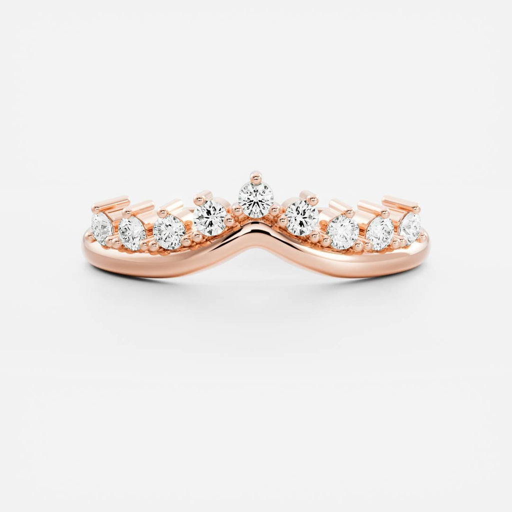 Half Eternity- 0.20 CT Oval Moissanite Wedding Band