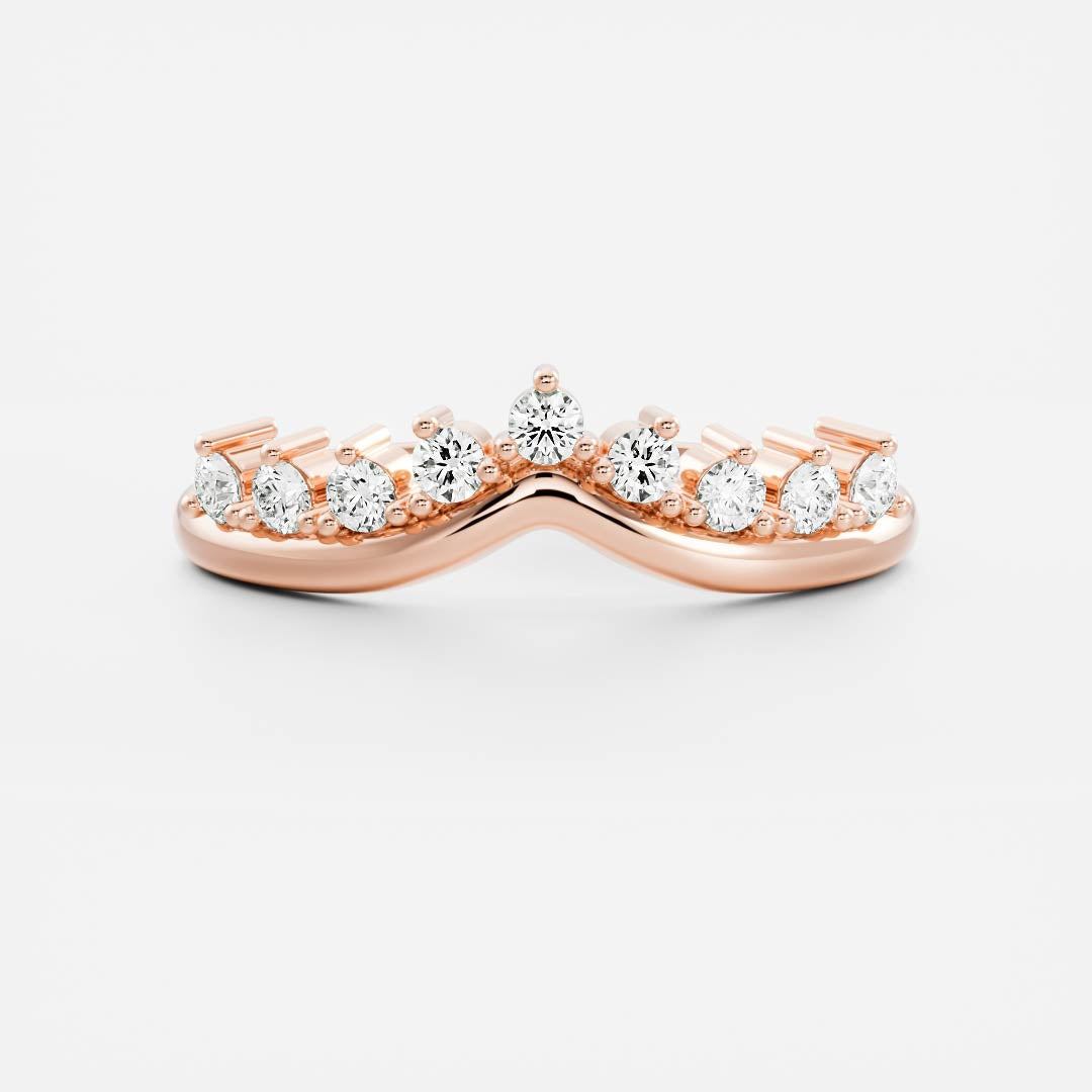 Half Eternity- 0.20 CT Oval Moissanite Wedding Band