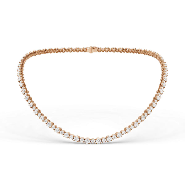 Alternating Diamond Tennis Necklace - Alternating Diamond Tennis Necklace