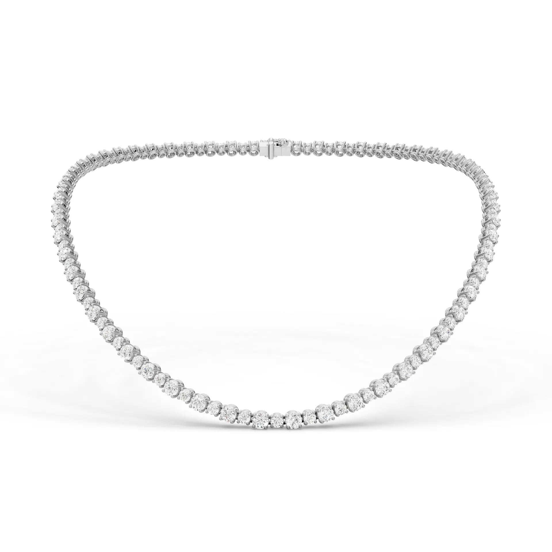 Alternating Diamond Tennis Necklace