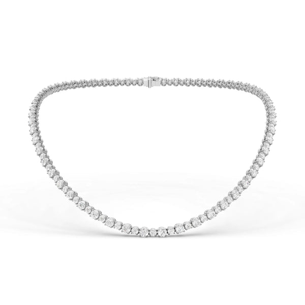 Alternating Diamond Tennis Necklace - Alternating Diamond Tennis Necklace