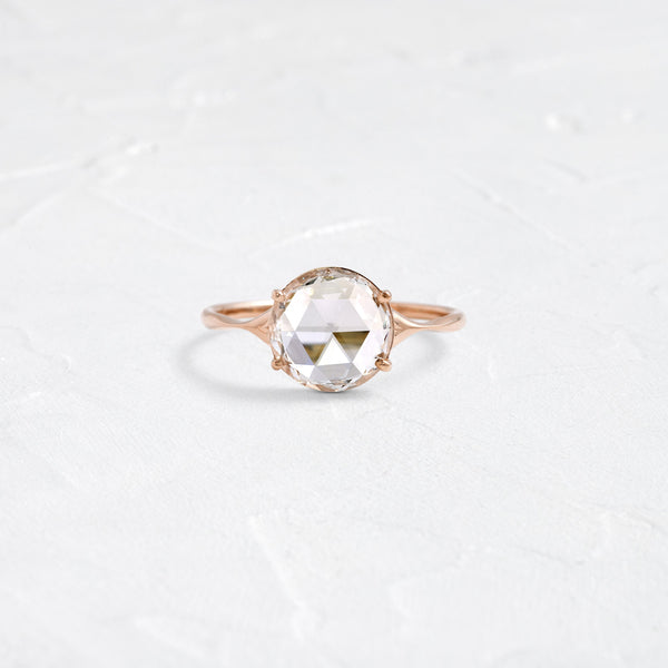 Split Shank-Rose Cut Lab Grown Diamond Engagement Ring - Solitaire-Oval Lab Grown Diamond Engagement Ring
