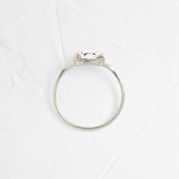 Split Shank-Rose Cut Lab Grown Diamond Engagement Ring - Solitaire-Oval Lab Grown Diamond Engagement Ring