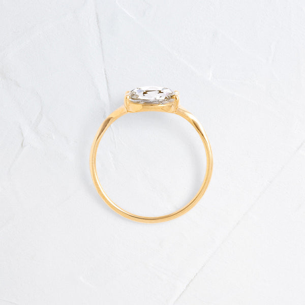 Split Shank-Rose Cut Lab Grown Diamond Engagement Ring - Solitaire-Oval Lab Grown Diamond Engagement Ring