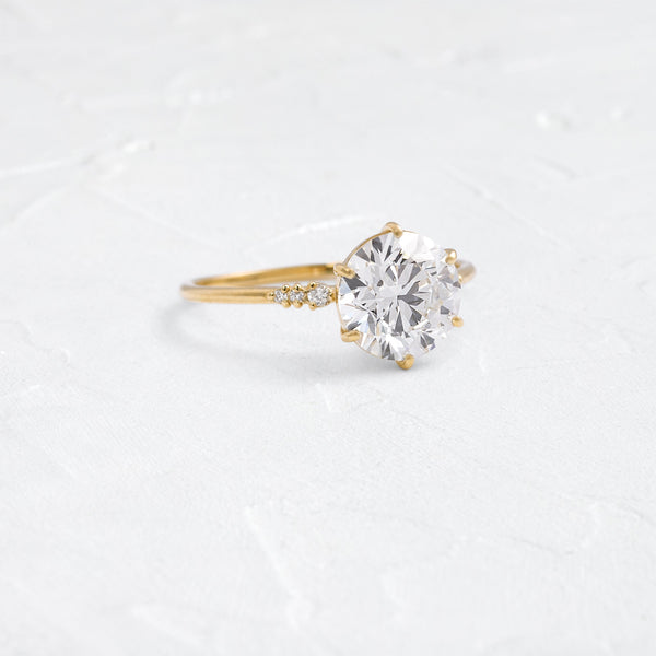 Six Stone-Round Lab Grown Diamond Engagement Ring - Solitaire-Oval Lab Grown Diamond Engagement Ring