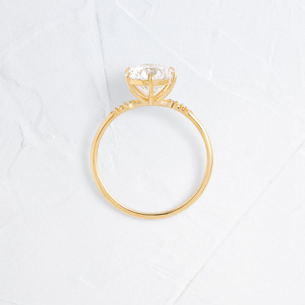 Six Stone-Round Lab Grown Diamond Engagement Ring - Solitaire-Oval Lab Grown Diamond Engagement Ring