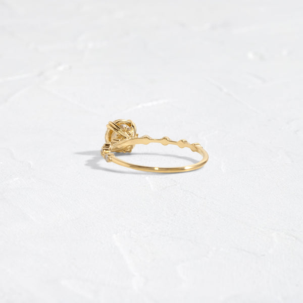 Pave-Round Lab Grown Diamond Engagement Ring - Solitaire-Oval Lab Grown Diamond Engagement Ring