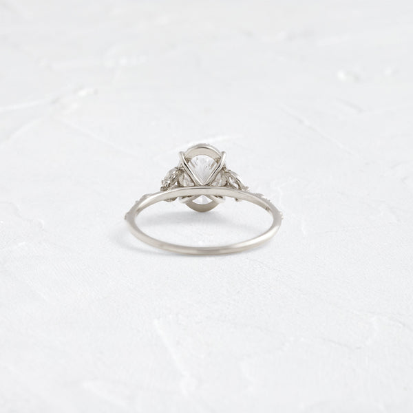 Cluster-Oval Lab Grown Diamond Engagement Ring - Solitaire-Oval Lab Grown Diamond Engagement Ring