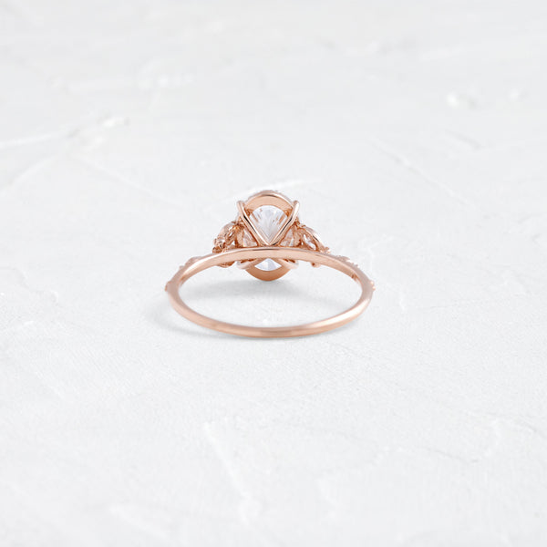 Cluster-Oval Lab Grown Diamond Engagement Ring - Solitaire-Oval Lab Grown Diamond Engagement Ring