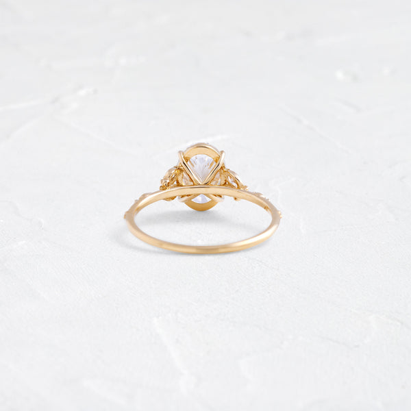 Cluster-Oval Lab Grown Diamond Engagement Ring - Solitaire-Oval Lab Grown Diamond Engagement Ring