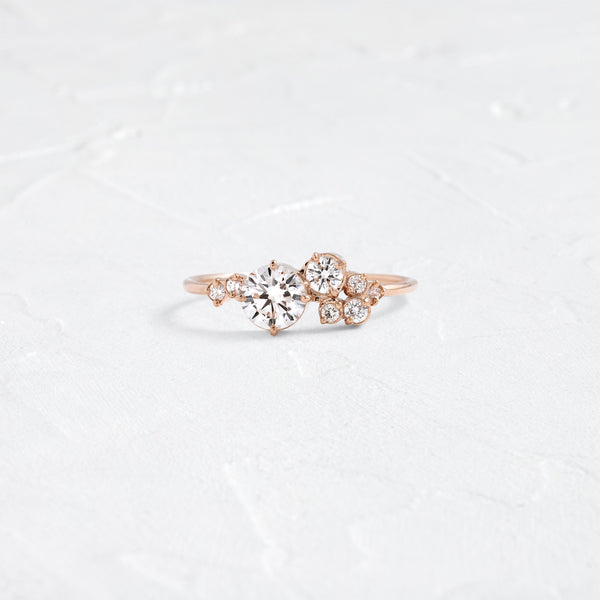Bezel & Cluster Style-Round Lab Grown Diamond Engagement Ring - Solitaire-Oval Lab Grown Diamond Engagement Ring