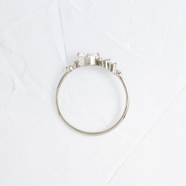 Bezel & Cluster Style-Round Lab Grown Diamond Engagement Ring - Solitaire-Oval Lab Grown Diamond Engagement Ring
