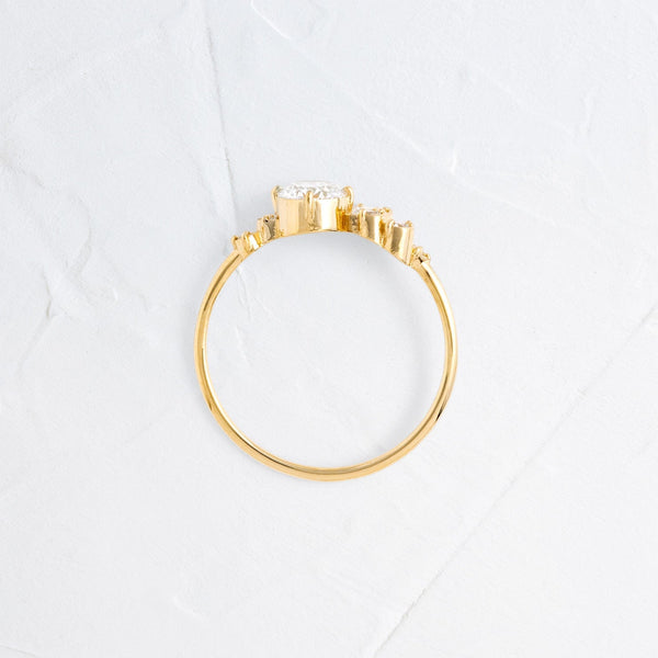 Bezel & Cluster Style-Round Lab Grown Diamond Engagement Ring - Solitaire-Oval Lab Grown Diamond Engagement Ring
