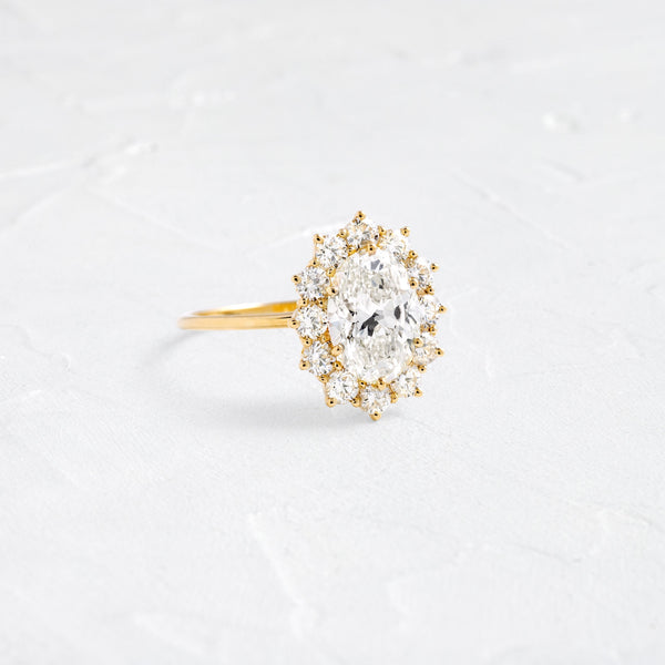 Halo-Oval Lab Grown Diamond Engagement Ring - Solitaire-Oval Lab Grown Diamond Engagement Ring