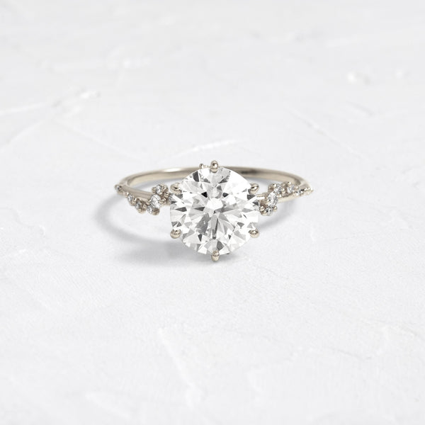 Cluster with Hidden Stone-Round Lab Grown Diamond Engagement Ring - Solitaire-Oval Lab Grown Diamond Engagement Ring