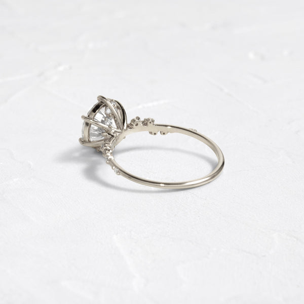 Cluster with Hidden Stone-Round Lab Grown Diamond Engagement Ring - Solitaire-Oval Lab Grown Diamond Engagement Ring