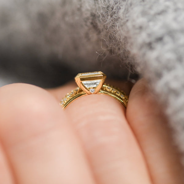 East West Bezel-Emerald Lab Grown Diamond Engagement Ring - Solitaire-Oval Lab Grown Diamond Engagement Ring