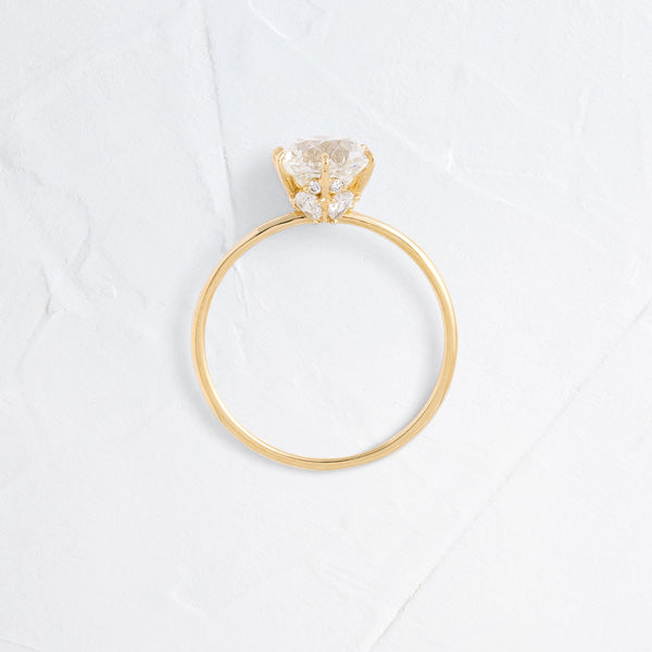 Solitaire with Hidden Stones-Round Lab Grown Diamond Engagement Ring - Solitaire-Oval Lab Grown Diamond Engagement Ring