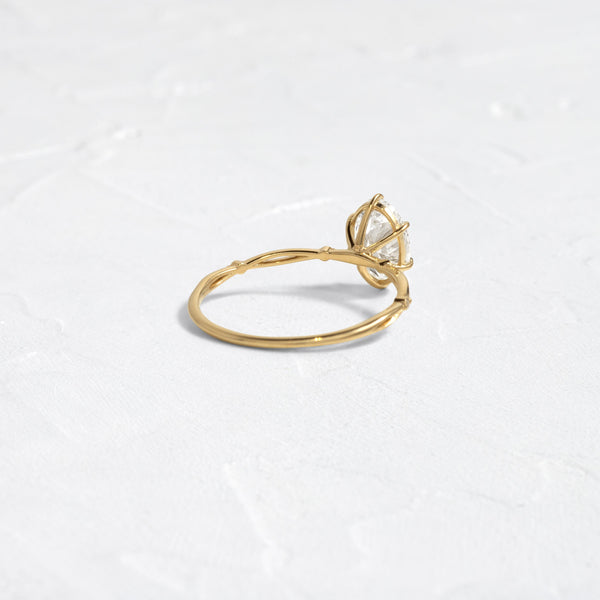 Criss Cross Dainty Pave-Oval Lab Grown Diamond Engagement Ring - Solitaire-Oval Lab Grown Diamond Engagement Ring