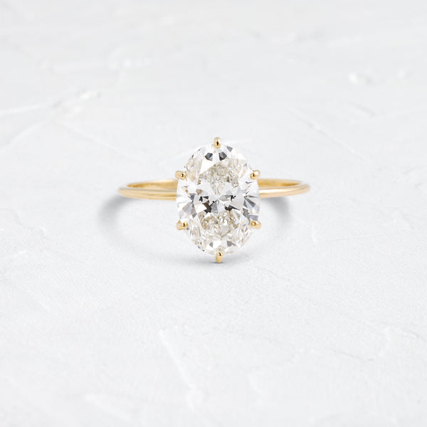 Solitaire Six Prong-Oval Lab Grown Diamond Engagement Ring - Solitaire-Oval Lab Grown Diamond Engagement Ring