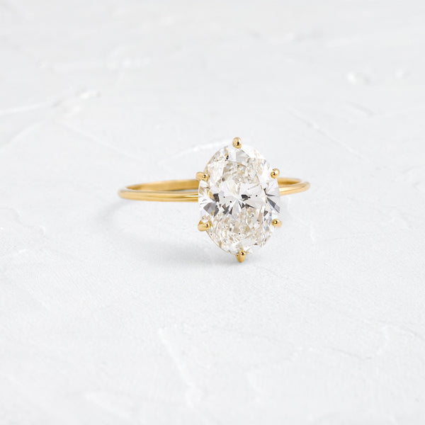 Solitaire Six Prong-Oval Lab Grown Diamond Engagement Ring - Solitaire-Oval Lab Grown Diamond Engagement Ring