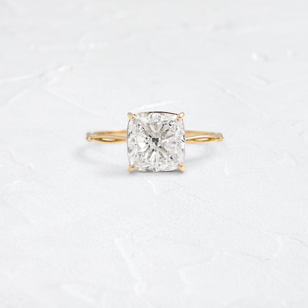 Criss Cross & Dainty Pave-Cushion Lab Grown Diamond Engagement Ring - Solitaire-Oval Lab Grown Diamond Engagement Ring