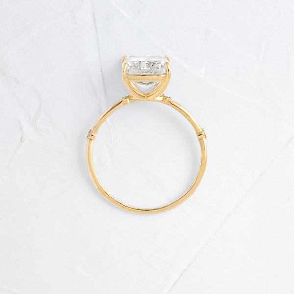 Criss Cross & Dainty Pave-Cushion Lab Grown Diamond Engagement Ring - Solitaire-Oval Lab Grown Diamond Engagement Ring