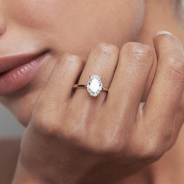 Solitaire-Oval Lab Grown Diamond Engagement Ring - Solitaire-Oval Lab Grown Diamond Engagement Ring