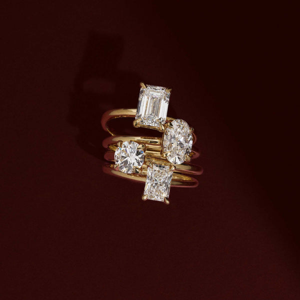 Solitaire-Round Lab Grown Diamond Engagement Ring - Solitaire-Oval Lab Grown Diamond Engagement Ring