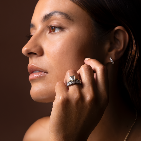 Solitaire Bezel-Asscher Lab Grown Diamond Engagement Ring - Solitaire-Oval Lab Grown Diamond Engagement Ring