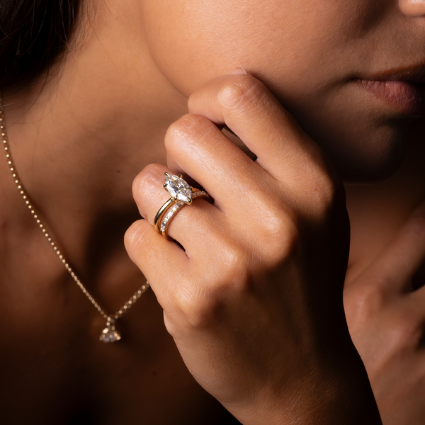 Solitaire-Marquise Lab Grown Diamond Engagement Ring - Solitaire-Oval Lab Grown Diamond Engagement Ring