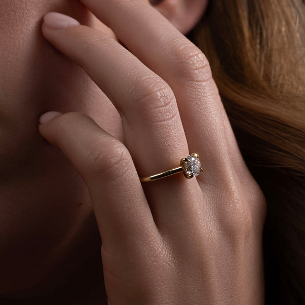 Solitaire Cathedral-Round Lab Grown Diamond Engagement Ring - Solitaire-Oval Lab Grown Diamond Engagement Ring