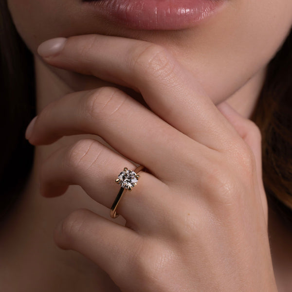Solitaire Cathedral-Round Lab Grown Diamond Engagement Ring - Solitaire-Oval Lab Grown Diamond Engagement Ring