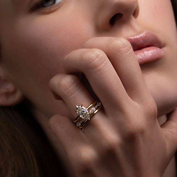 Solitaire Cathedral-Marquise Lab Grown Diamond Engagement Ring - Solitaire-Oval Lab Grown Diamond Engagement Ring