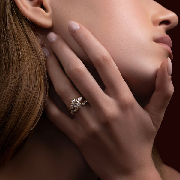 Three Stones & Cathedral-Radiant Lab Grown Diamond Engagement Ring - Solitaire-Oval Lab Grown Diamond Engagement Ring