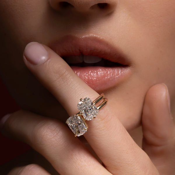 Solitaire-Elongated Cushion Lab Grown Diamond Engagement Ring - Solitaire-Oval Lab Grown Diamond Engagement Ring