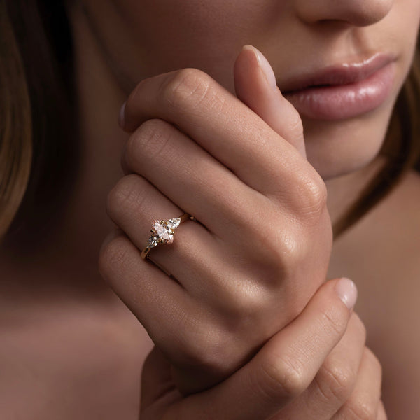 Three Stone & Cathedral-Marquise Lab Grown Diamond Engagement Ring - Solitaire-Oval Lab Grown Diamond Engagement Ring