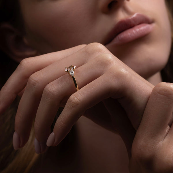 Three Stone & Cathedral-Marquise Lab Grown Diamond Engagement Ring - Solitaire-Oval Lab Grown Diamond Engagement Ring