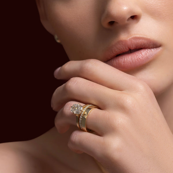 Solitaire & Cathedral-Elongated Cushion Lab Grown Diamond Engagement Ring - Solitaire-Oval Lab Grown Diamond Engagement Ring