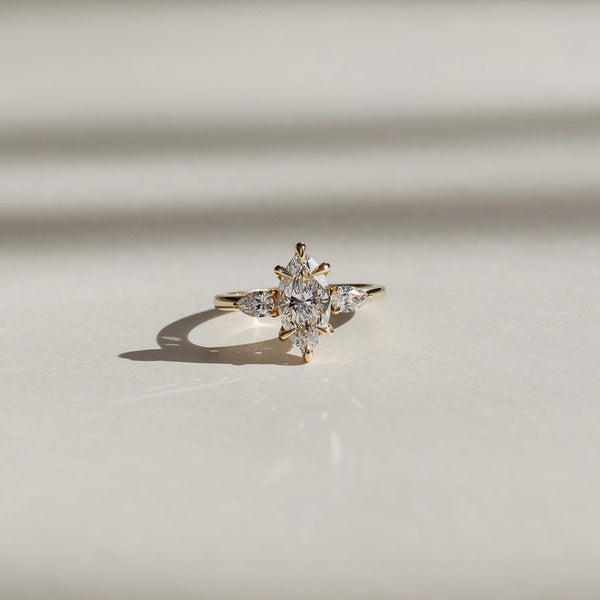 Three Stone & Cathedral-Marquise Lab Grown Diamond Engagement Ring - Solitaire-Oval Lab Grown Diamond Engagement Ring