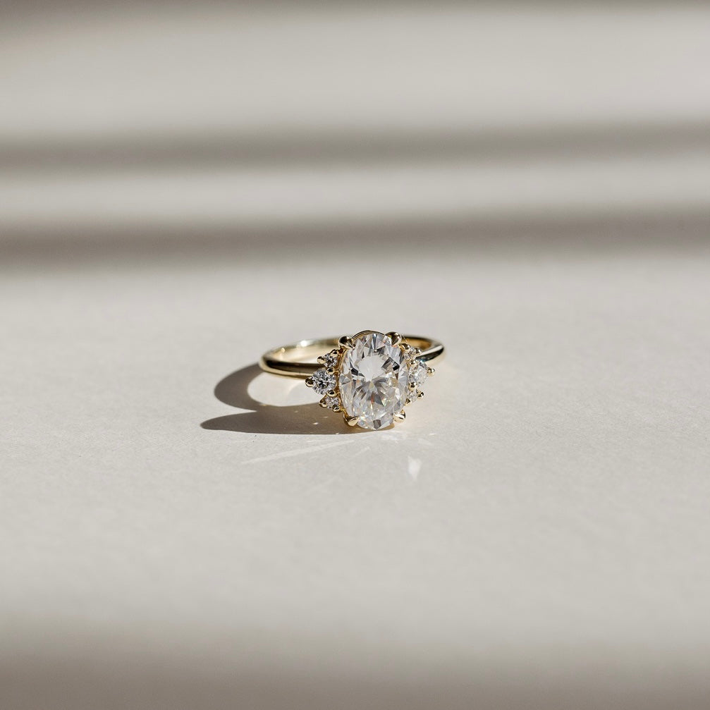 Solitaire- 1.0 CT Oval Moissanite Engagement Ring