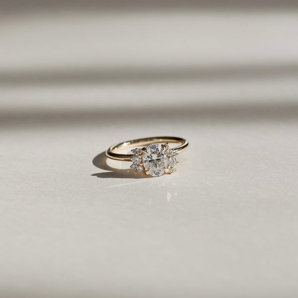 Cluster- 3.3 CT Oval Moissanite Engagement Ring - Solitaire- 1.0 CT Oval Moissanite Engagement Ring