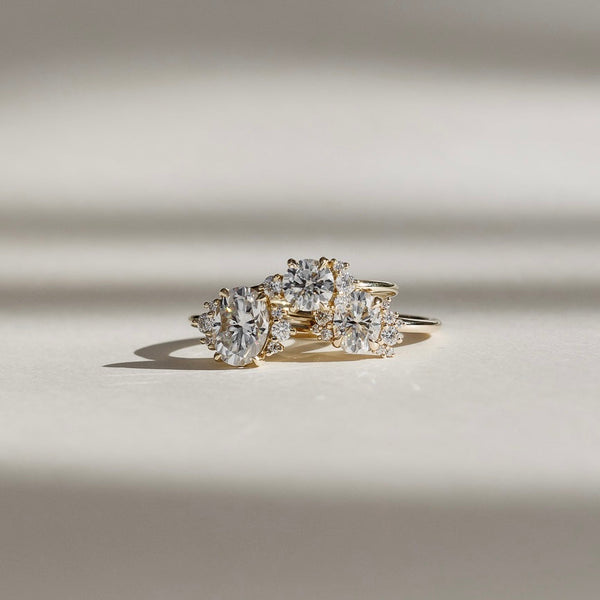 Cluster- 2.15 CT Oval Moissanite Engagement Ring - Solitaire- 1.0 CT Oval Moissanite Engagement Ring