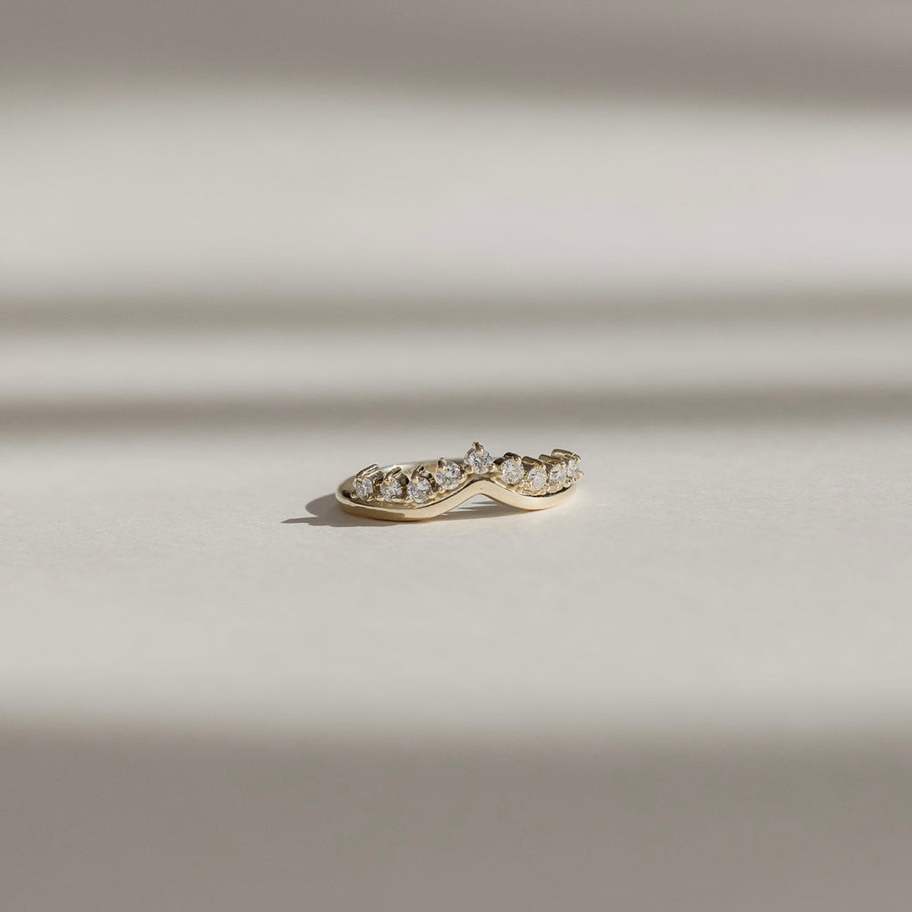 Half Eternity- 0.20 CT Oval Moissanite Wedding Band