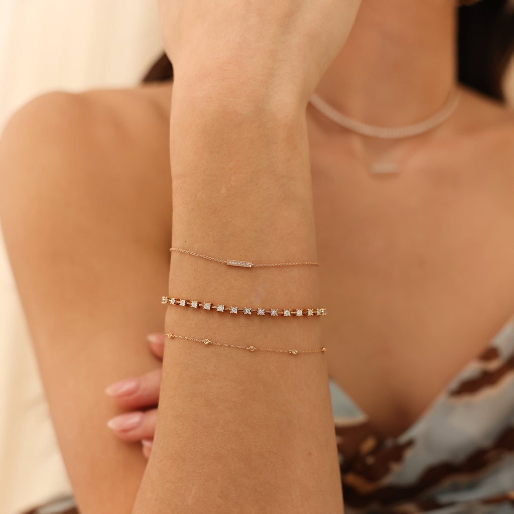 Solitaire Bezel-1.0 CT Oval Lab Grown Diamond Bracelets