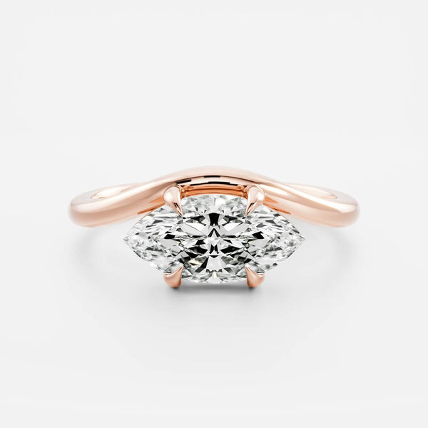 East West Solitaire-Marquise Lab Grown Diamond Engagement Ring - Solitaire-Oval Lab Grown Diamond Engagement Ring
