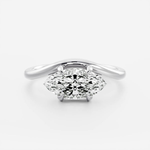 East West Solitaire-Marquise Lab Grown Diamond Engagement Ring - Solitaire-Oval Lab Grown Diamond Engagement Ring
