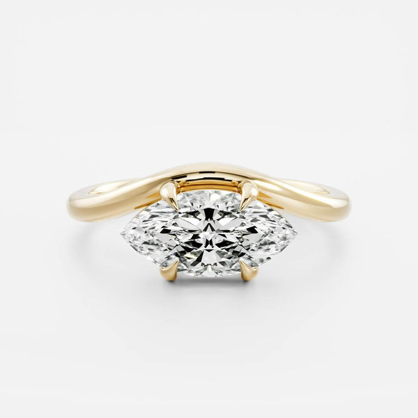 East West Solitaire-Marquise Lab Grown Diamond Engagement Ring - Solitaire-Oval Lab Grown Diamond Engagement Ring