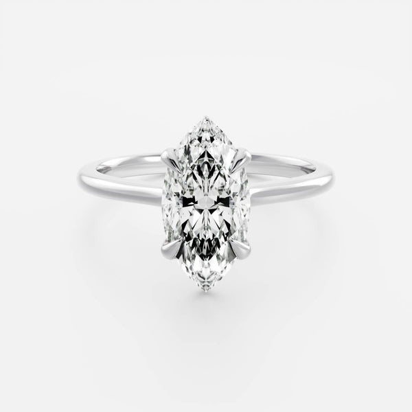 Solitaire Cathedral-Marquise Lab Grown Diamond Engagement Ring - Solitaire-Oval Lab Grown Diamond Engagement Ring